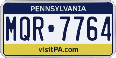 PA license plate MQR7764