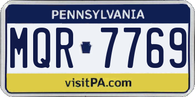PA license plate MQR7769