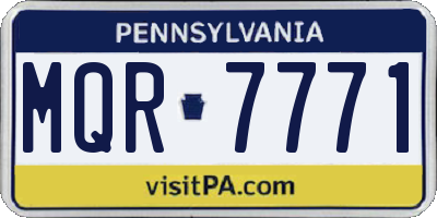 PA license plate MQR7771
