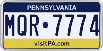 PA license plate MQR7774
