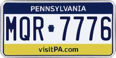 PA license plate MQR7776