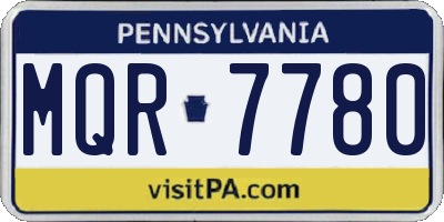 PA license plate MQR7780