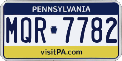 PA license plate MQR7782
