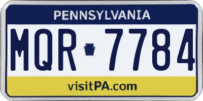 PA license plate MQR7784