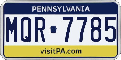 PA license plate MQR7785