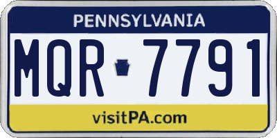 PA license plate MQR7791