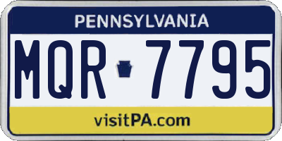 PA license plate MQR7795