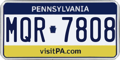 PA license plate MQR7808