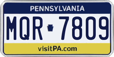PA license plate MQR7809