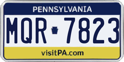 PA license plate MQR7823