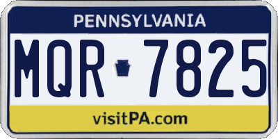 PA license plate MQR7825