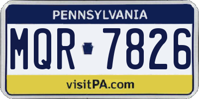 PA license plate MQR7826