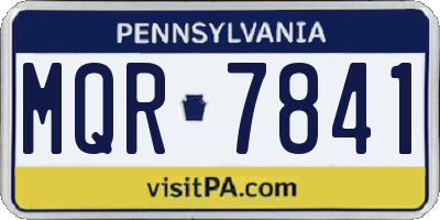 PA license plate MQR7841