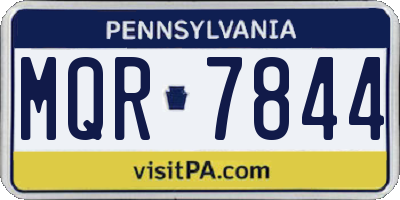 PA license plate MQR7844