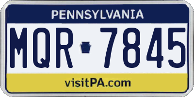 PA license plate MQR7845