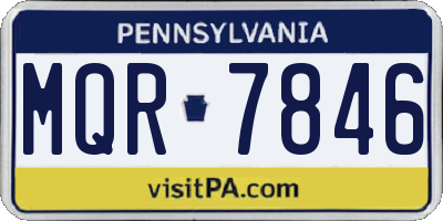 PA license plate MQR7846