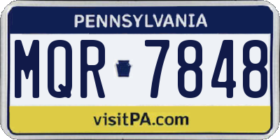 PA license plate MQR7848