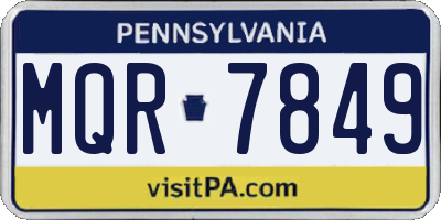 PA license plate MQR7849