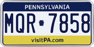 PA license plate MQR7858