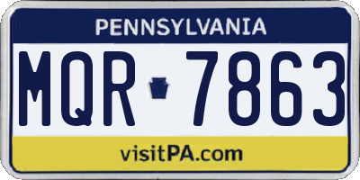 PA license plate MQR7863