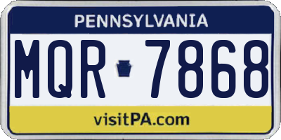 PA license plate MQR7868