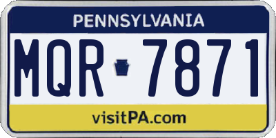 PA license plate MQR7871