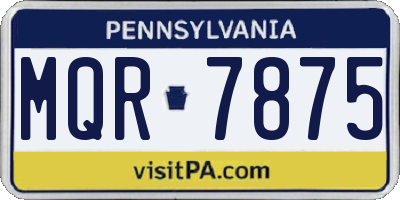 PA license plate MQR7875