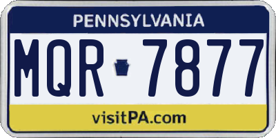 PA license plate MQR7877