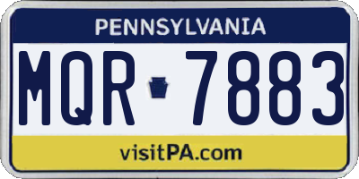 PA license plate MQR7883