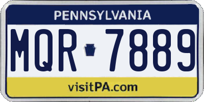PA license plate MQR7889