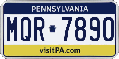 PA license plate MQR7890