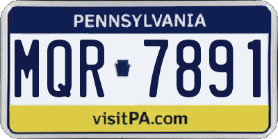 PA license plate MQR7891