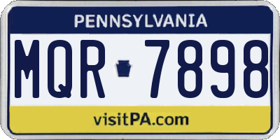 PA license plate MQR7898