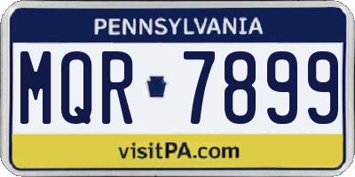 PA license plate MQR7899
