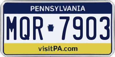 PA license plate MQR7903