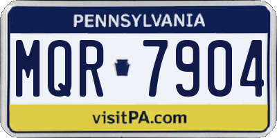 PA license plate MQR7904