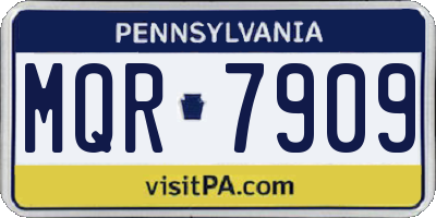 PA license plate MQR7909