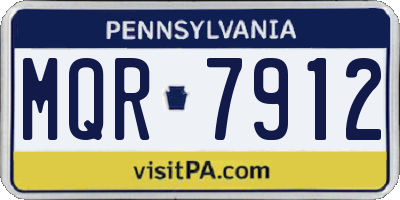 PA license plate MQR7912