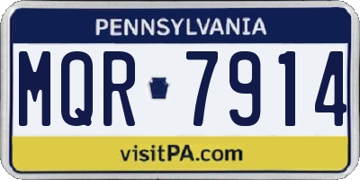 PA license plate MQR7914