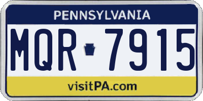 PA license plate MQR7915