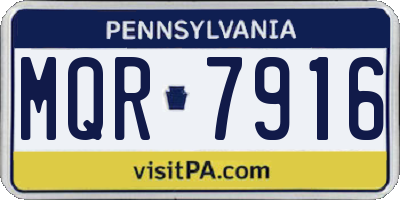 PA license plate MQR7916