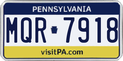 PA license plate MQR7918
