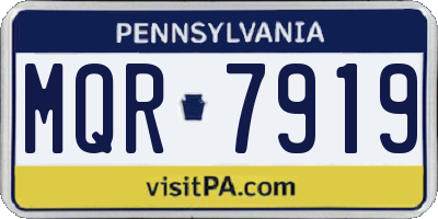 PA license plate MQR7919