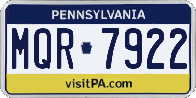 PA license plate MQR7922
