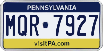 PA license plate MQR7927