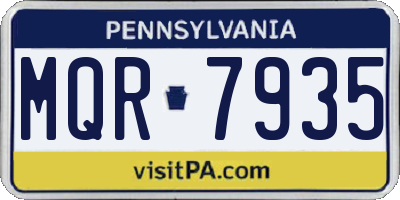 PA license plate MQR7935