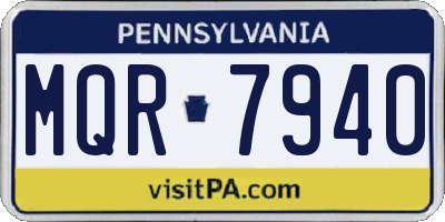 PA license plate MQR7940