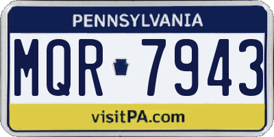 PA license plate MQR7943
