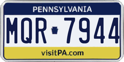 PA license plate MQR7944