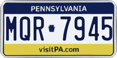 PA license plate MQR7945